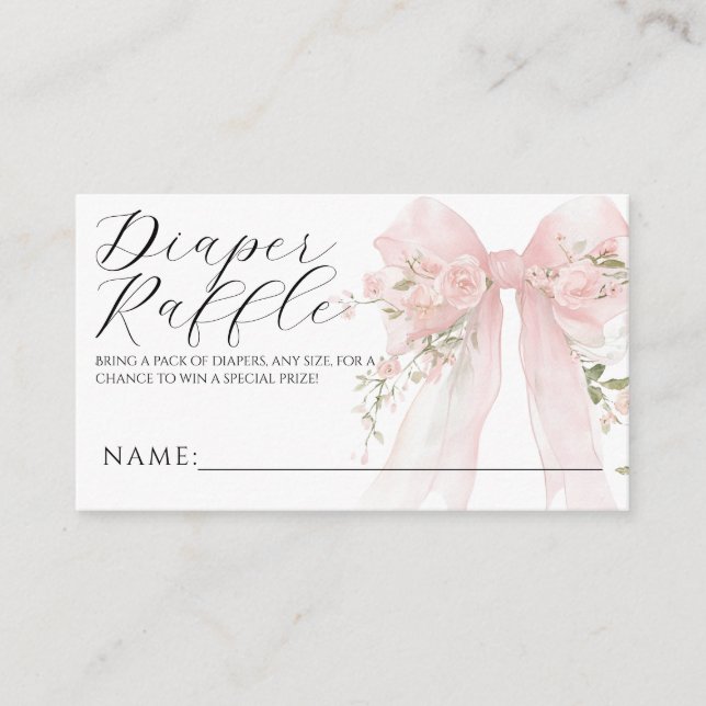 Floral Bow Elegante Flower Girl Babydusche Begleitkarte (Vorderseite)
