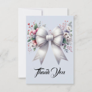 Floral Bow Merci Cartes