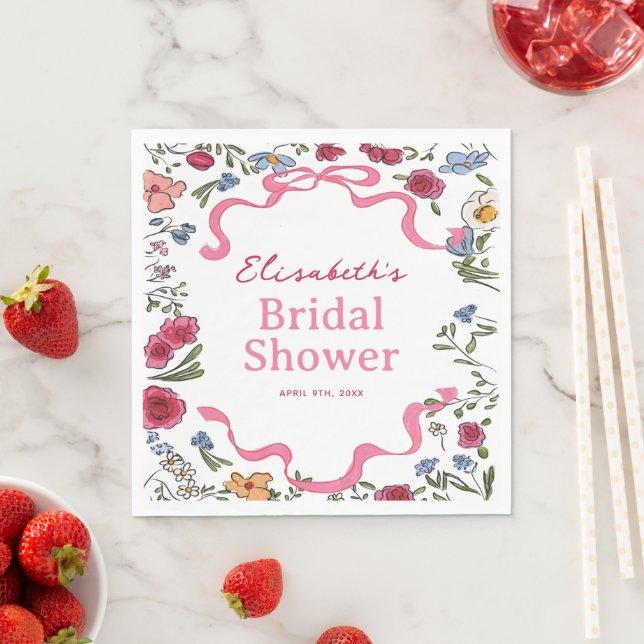 Floral Bow Sie bindet das Brautparty des Knotens Serviette (Beispiel)