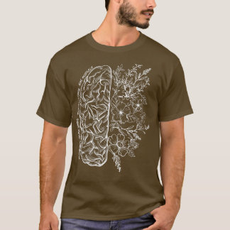 Floral Brain Map Science and Art Neuroscience Neun T-Shirt