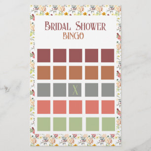 Floral Brautparty Bingo Flyer