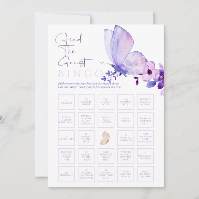 Floral Brautparty Bingo Spiel Einladung (Vorderseite)