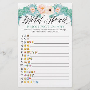 Floral Brautparty Emoji Pictionary Game