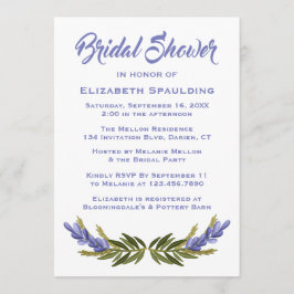 Floral Brautparty Gold & White Blätter & Blume Einladung