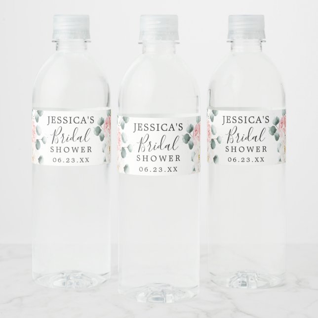 Floral Brautparty Wasser Flaschen Etiketten (Flaschen)