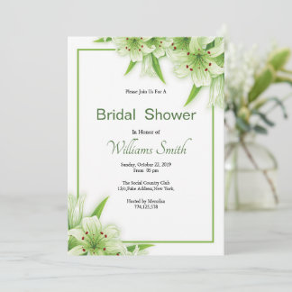 Floral Bridal Shower Invitation Card Template Einladung