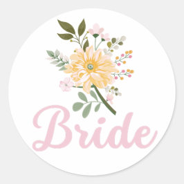 Floral Bride Runder Aufkleber