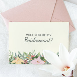 Floral Bridesmaid Proposal Wedding Card Einladung