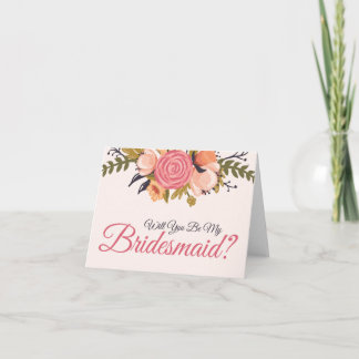 Floral Bridesmaid Request Card Einladung
