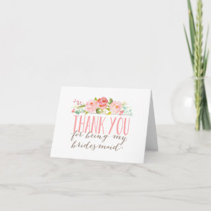 Floral Bridesmaid Vielen Dank geklappt Karte