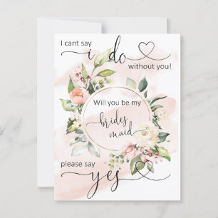 Floral Bridesmaid-Vorschlagskarten Postkarte