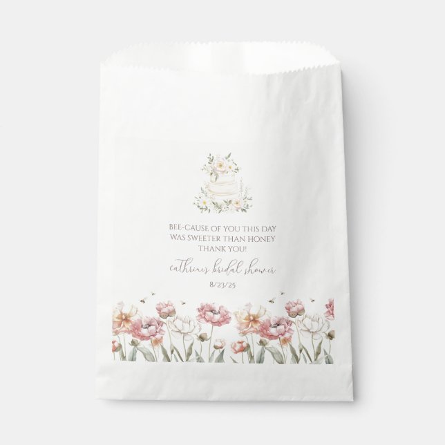 Floral Brie to Bee Brautparty Gefälligkeitsflaggen Geschenktütchen (Vorderseite)