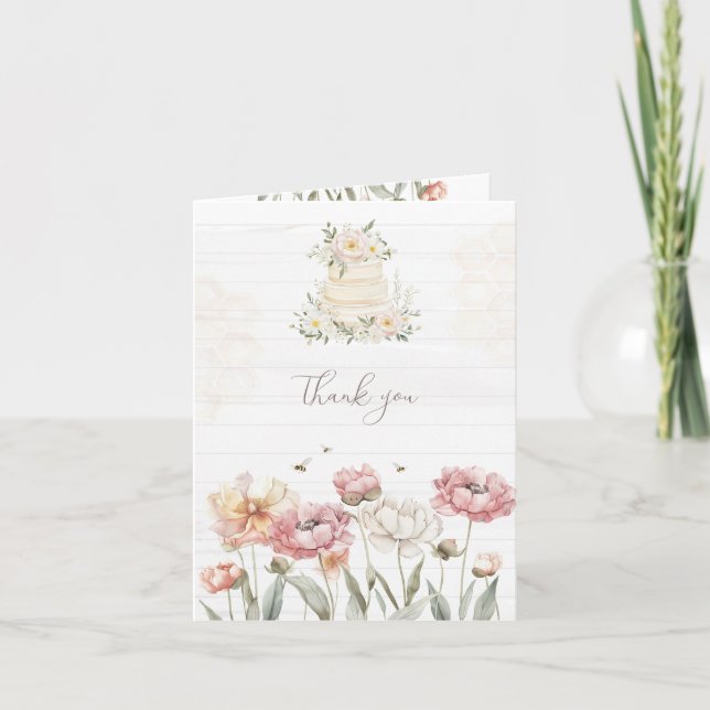 Floral Brie to Bee Brautparty Vielen Dank Karten (Vorderseite)