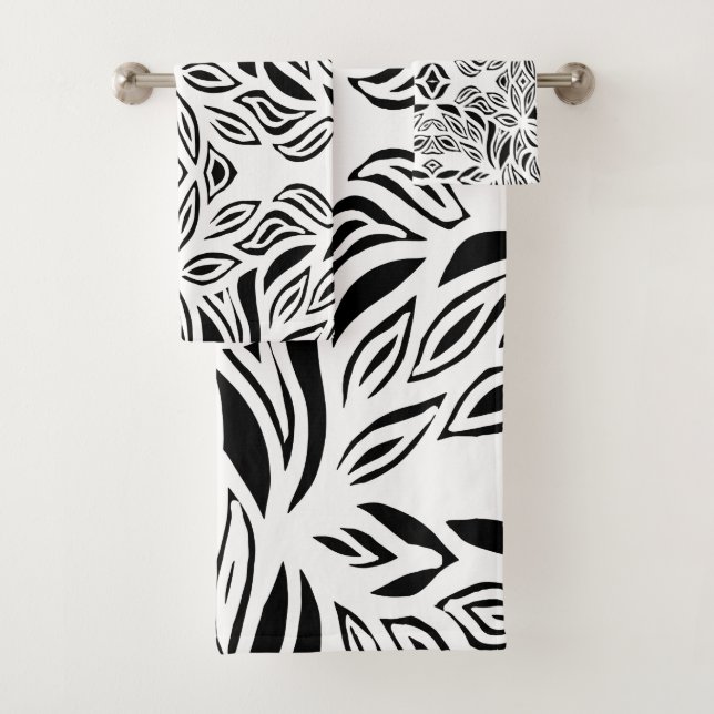 Floral brossé noir et blanc  (En situation)