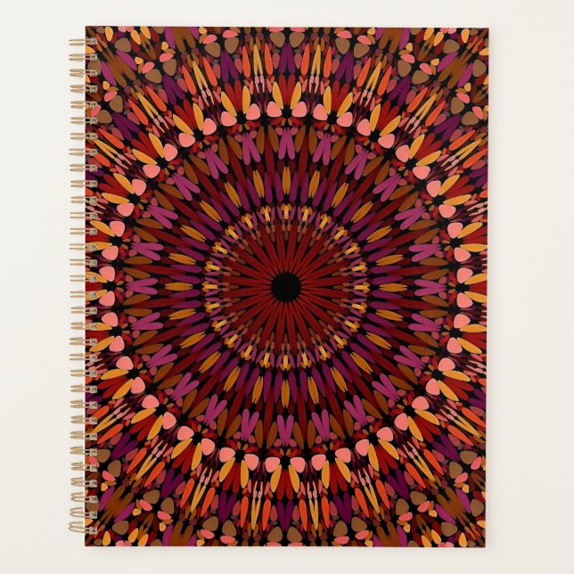 Floral Brown Mandala Design-48566 Planer (Vorderseite)