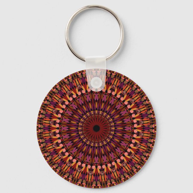 Floral Brown Mandala Design-48566 Schlüsselanhänger (Vorderseite)