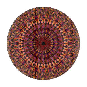 Floral Brown Mandala Design Schneidebrett
