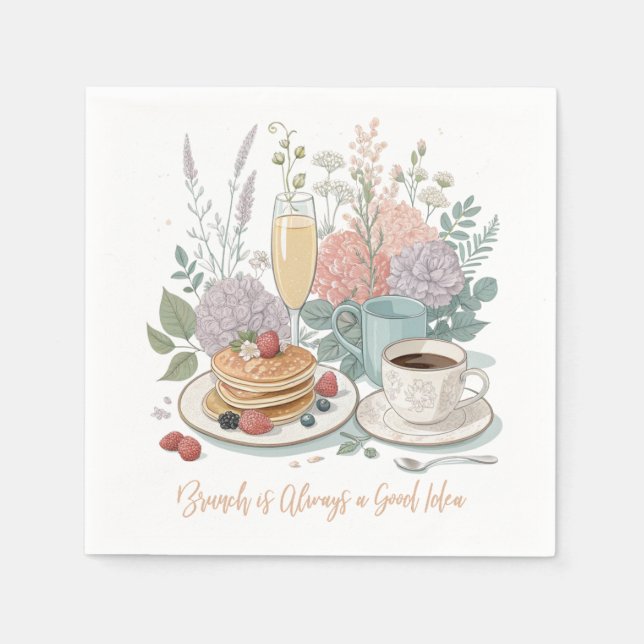 Floral Brunch Paper Napkins Serviette (Vorderseite)