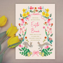 Floral Bunny Easter Brunch Spring Garden Party