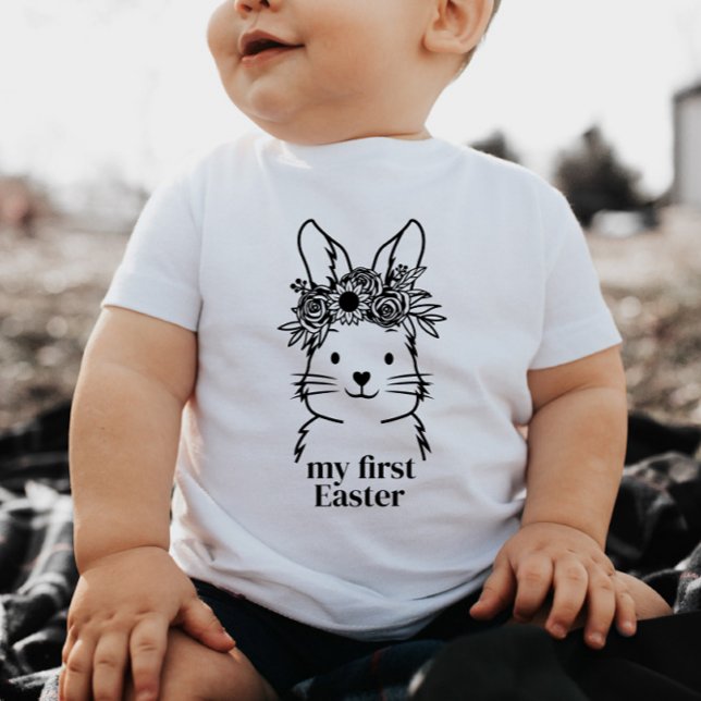 Floral Bunny my First Oaster Baby Tshirt (Von Creator hochgeladen)