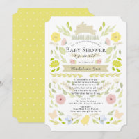 Floral Bunny Yellow Girl Babydusche per Mail