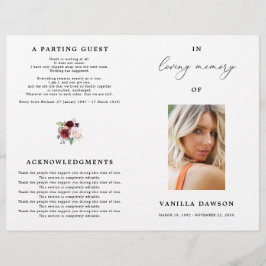 Floral Burgund Feier des Programms "Leben"