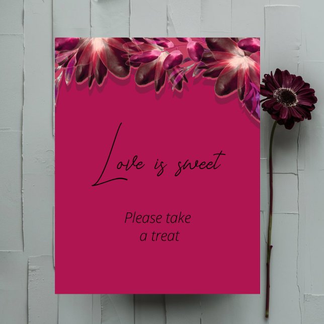Floral Burgund Liebe ist süßes Brautparty Poster (Von Creator hochgeladen)