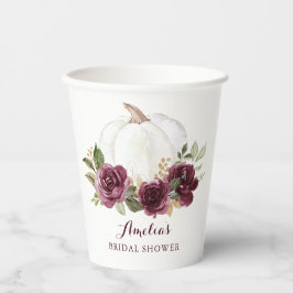 Floral Burgund Pumpkin Fall Brautparty Pappbecher