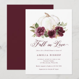 Floral Burgund Pumpkin Fall in Liebe Brautparty Einladung