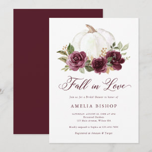 Floral Burgund Pumpkin Fall in Liebe Brautparty Einladung