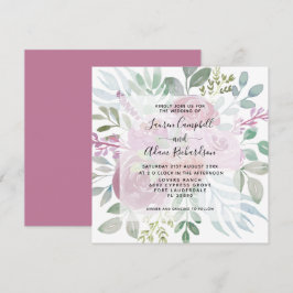 Floral Burgunday Dusty Pink Wasserfarbe Hochzeit Einladung