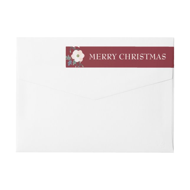 Floral Burgundy Blush Frohe Weihnachtsfeiertage (Rückseite)