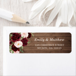 Floral Burgundy Blush Rustic Wood Romantische Hoch