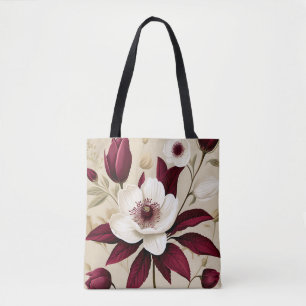 Floral Burgundy Pflanze Botanical Tasche