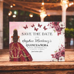 Floral Burgundy Save the Date Geburtstag Quinceane<br><div class="desc">Verkünden Sie Ihre Quinceañera im Stil mit der Floral Burgund Save the Date Geburtstag Einladung. Dieses elegante Design besticht durch seine bordeauxfarbenen Farbtöne, die mit zarten Blumenakzenten geschmückt sind und sich perfekt für ein zeitloses und echtes Fest eignen. Die raffinierte Gestaltung bietet alle wichtigen Details, damit Ihre Gäste ihre Kalender...</div>