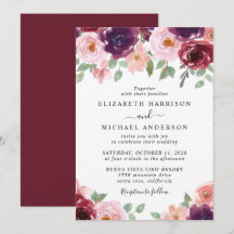Floral Burgundy Watercolor Wedding