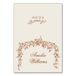 Floral Burnt Orange Beige Boho Terracotta Wedding Tischnummer