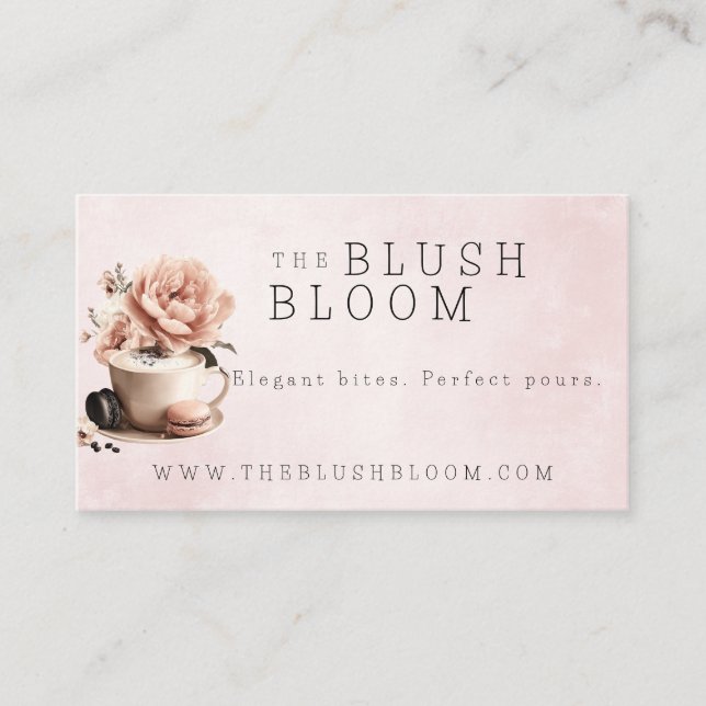 Floral Business Card für Bäckereien/Coffee Shops Visitenkarte (Vorderseite)