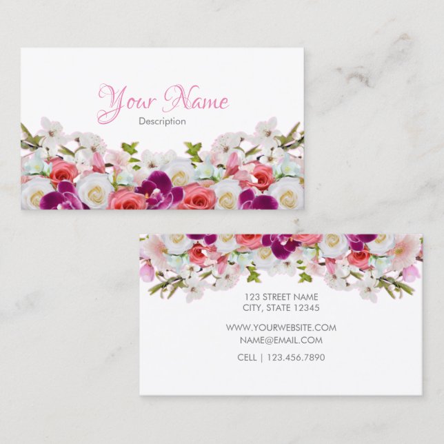 Floral Business Card - II Visitenkarte (Vorne/Hinten)