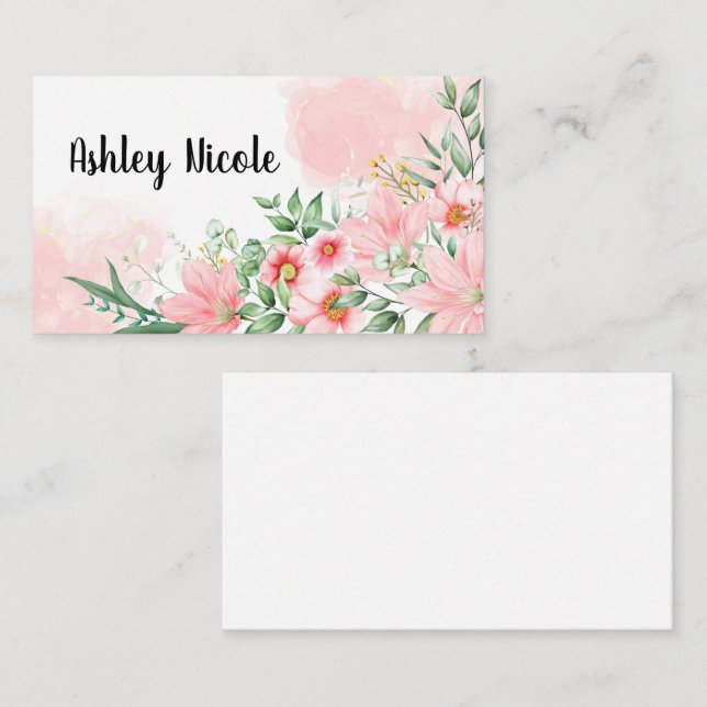 Floral Business Card Visitenkarte (Vorne/Hinten)
