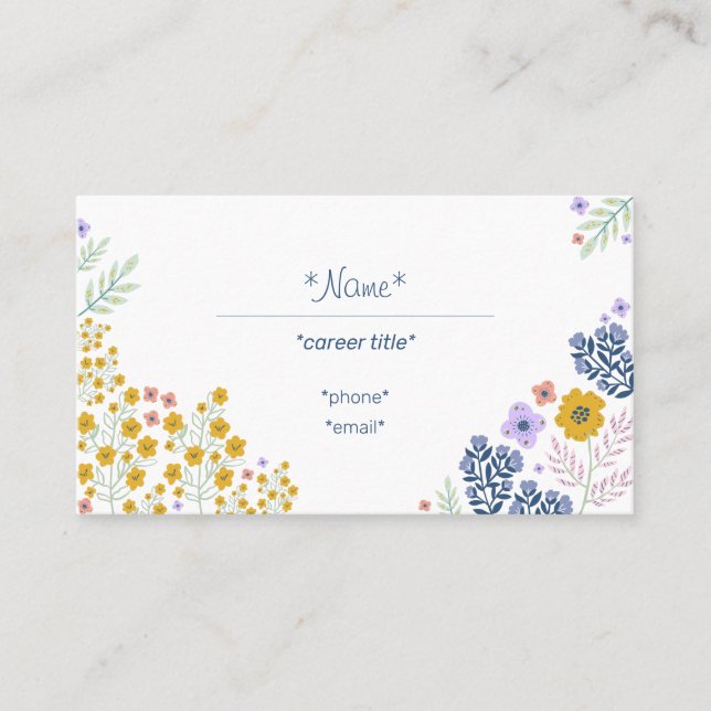 Floral Business Card Visitenkarte (Vorderseite)
