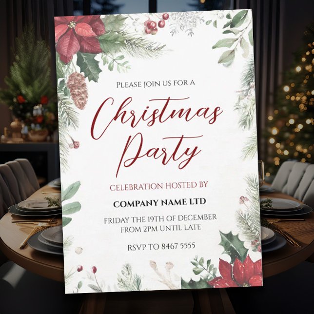 Floral Business Weihnachten Party Einladung (Von Creator hochgeladen)