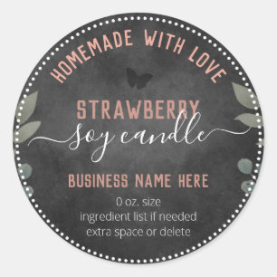 Floral Butterfliegen Custom Business Candle Runder Aufkleber
