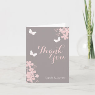 Floral Butterflies Babydusche Danke Karte