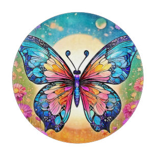Floral Butterfly Art Design Schneidebrett