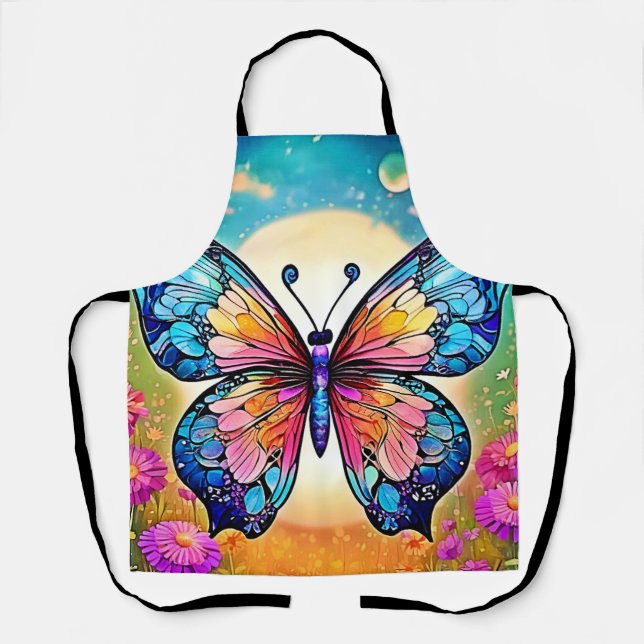 Floral Butterfly Art Design Schürze (Vorderseite)