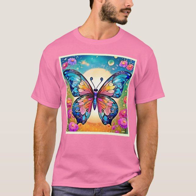 Floral Butterfly Art Design T-Shirt (Vorderseite)