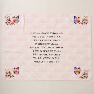 Floral Butterfly Dankbarkeit Bibel Verse Sherpadecke