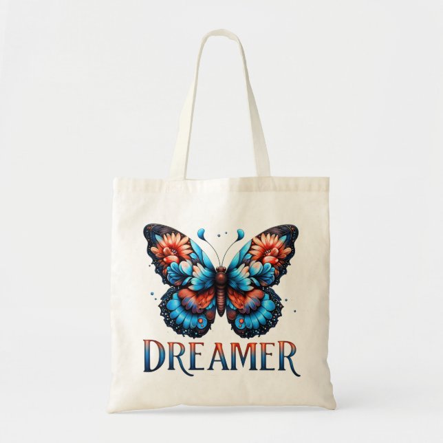 Floral Butterfly Dreamer Tote Bag (Devant)