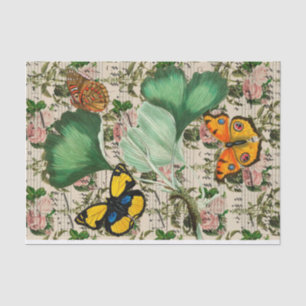 Floral Butterfly Ephemera Seidenpapier